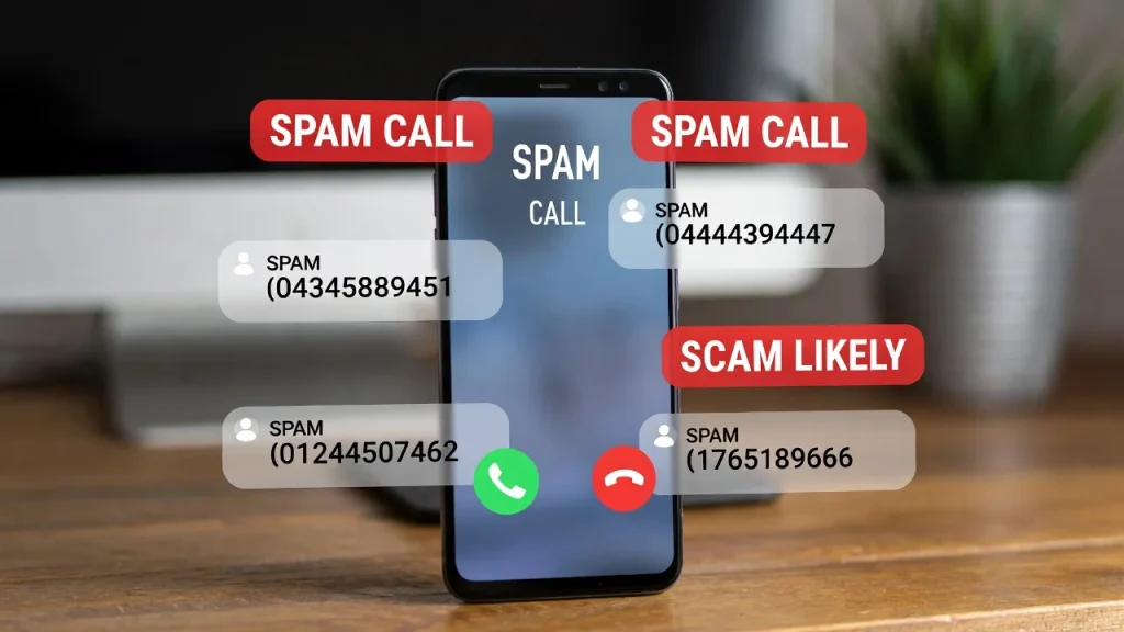 a common smartphone spam call scenario.