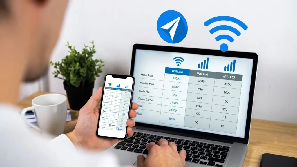 a customer comparing wireless carrier plans