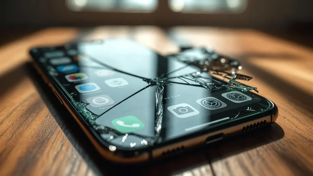 a smartphone showing wear and tear