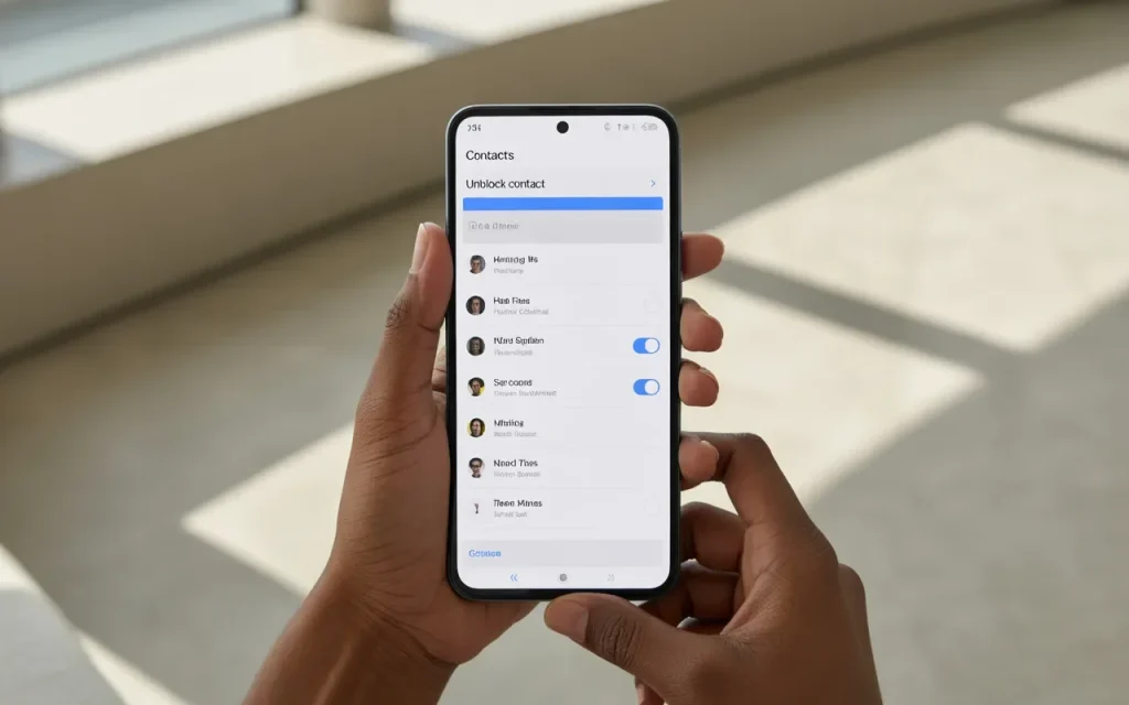 a smartphone user accessing phone settings