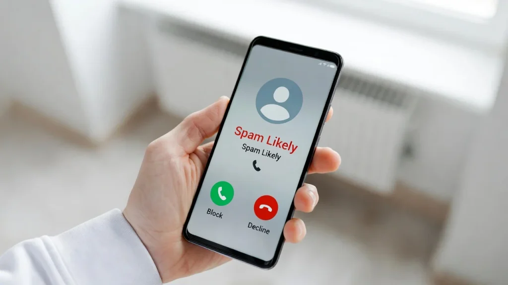  a smartphone user blocking spam calls